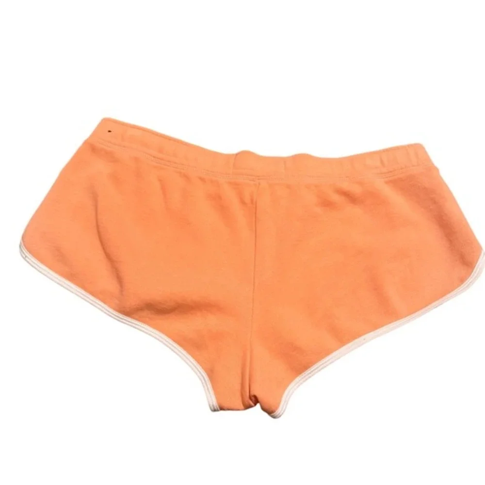 Y2K‎ Hollister Micro Mini Shorts Pastel Peach Retro Track Stripe Lounge Size L
